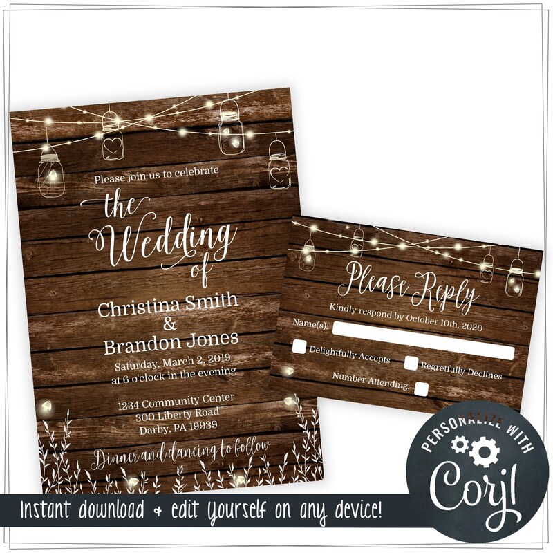 Rustic Wedding Invitations - Etsy
