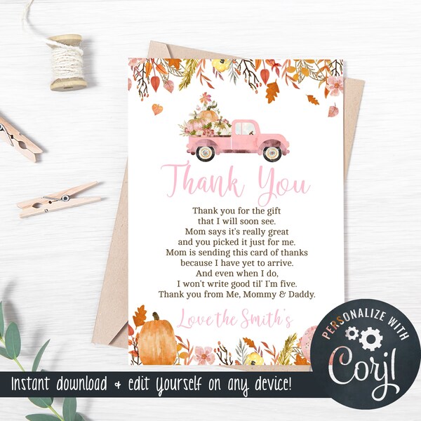 Baby Shower Thank You Cards Etsy