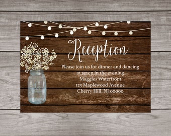 Rustic Baby Breath Wedding Details Insert Cards Printed And Etsy