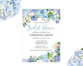 hydrangea invitation etsy