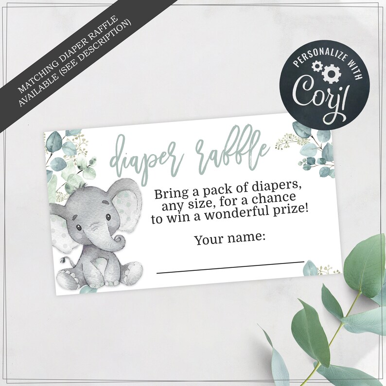 Elephant Baby Shower Thank You Card Gender Neutral 4x6 Thank Etsy