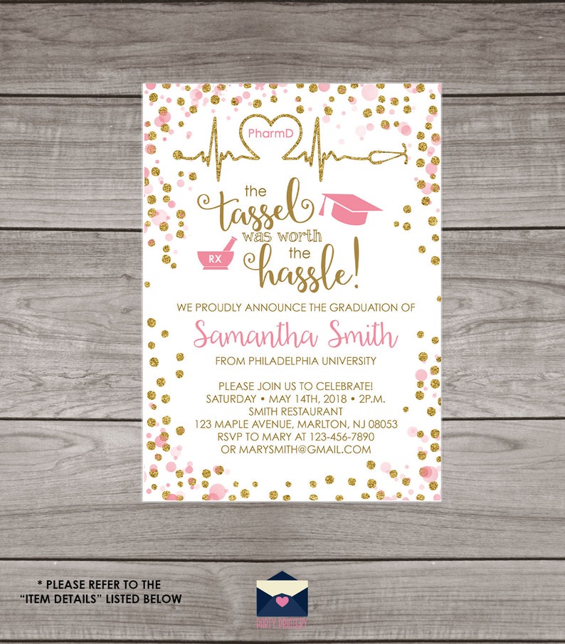 Pharmacy School Graduation Invitations Pharmacist Graduation Etsy