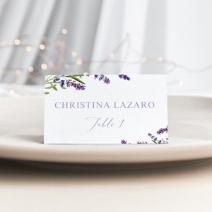 Modelo de cartões de casamento lavanda - dobrado ou plano - programa de casamento floral moderno - baixe e edite instantaneamente hoje mesmo! PP161