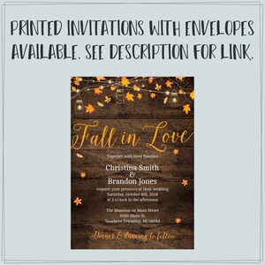 Rustic Fall Wedding Invitations with Fall Leaves Instant Download Template Includes Invitation and Self Mailing RSVP Card image 5