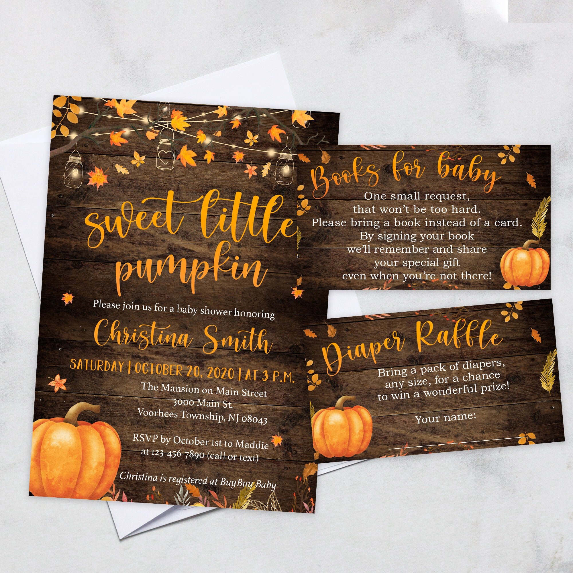 Rustic Fall Baby Shower Invitation Printed Invitations - Etsy