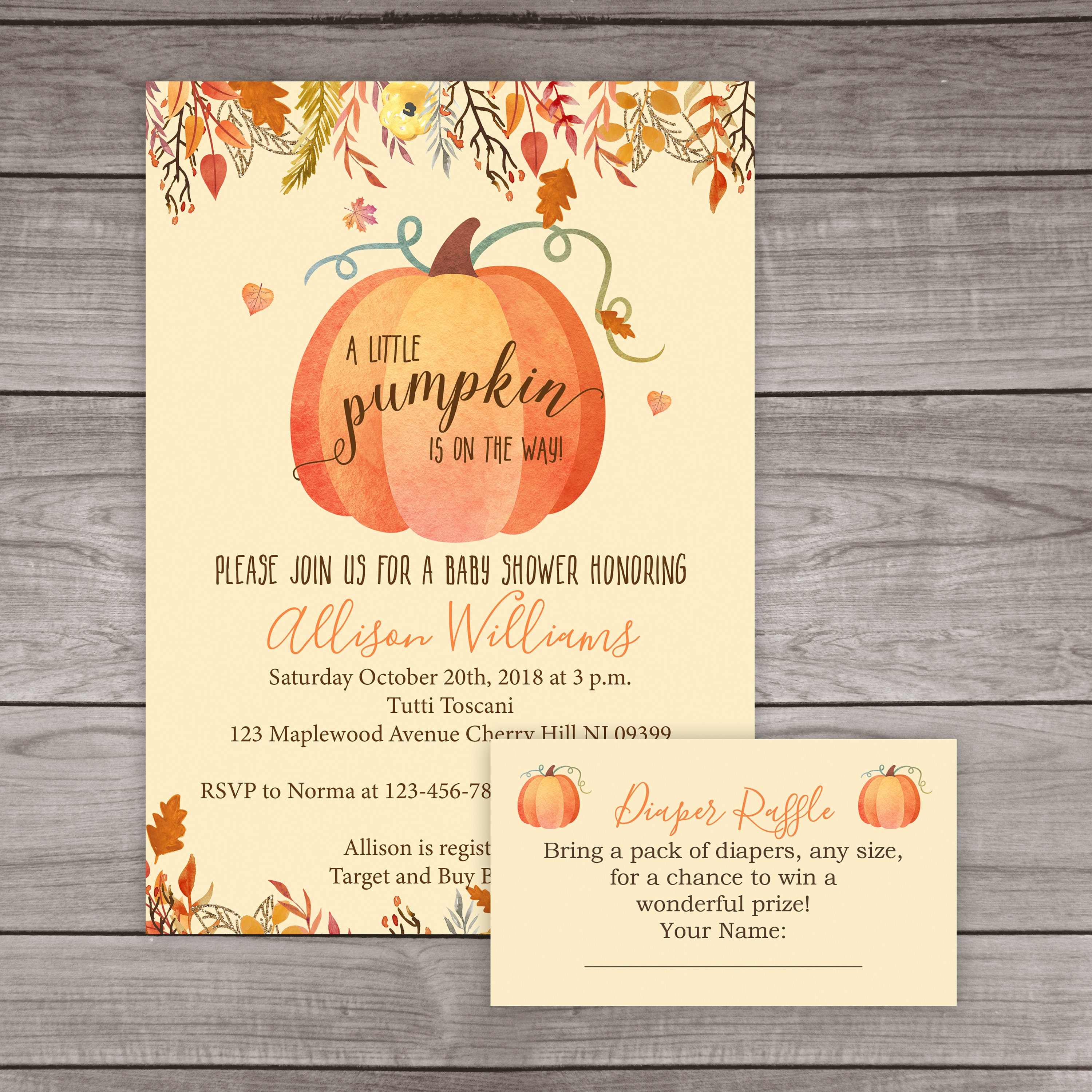 Fall Baby Shower Invitation Printed Invitations Little Etsy Fall Baby Shower Invitation Printed Invitations Little Etsy