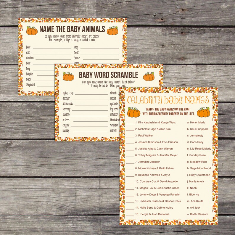Little Pumpkin Baby Shower Game Package Bingo Price is Right Whats in Your Purse Activities Lil Pumpkin 191 image 3