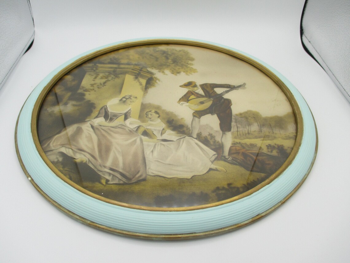 Vintage Nicolas Lancret Print the Music Lesson Print in Round Etsy