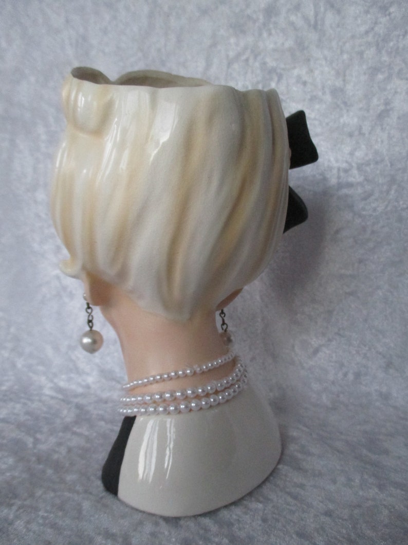 Vintage Head Vase Enesco Lady Head Vase Velvet Girl E6056C Etsy