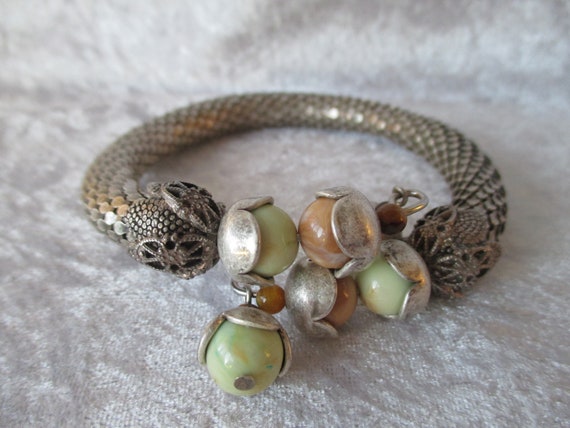 Vintage silver snake bracelet, vintage Pierre Car… - image 1