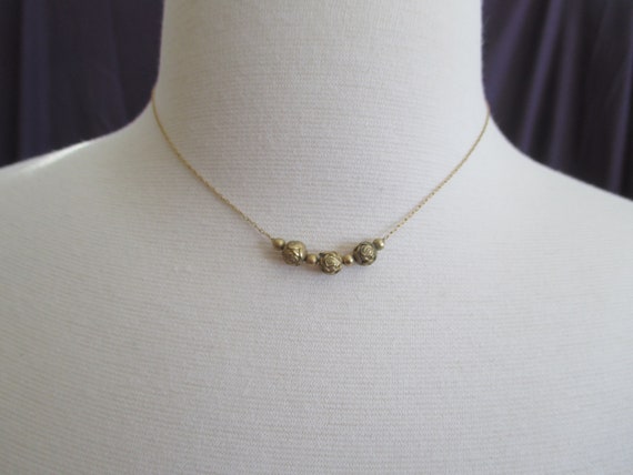 Vintage gold filled choker necklace, delicate yel… - image 6