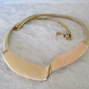 Vintage snake enamel bib choker, vintage snake chain, vintage bib choker, gold enamel bib, Egyptian revival, Art Deco