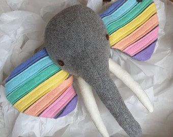 Pastel Rainbow Elephant Trophy head