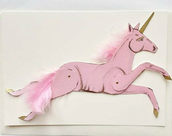 A5 Handmade greetings card unicorn