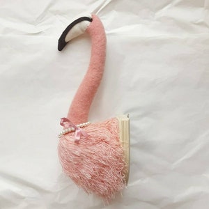 Flamingo wall plaque in dusky pink