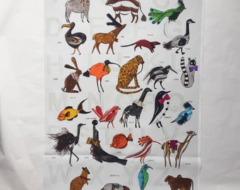 Animal alphabet wall hanging.