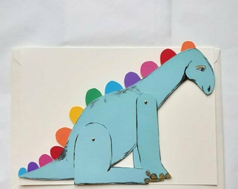 A5 Handmade greetings card dinosaur