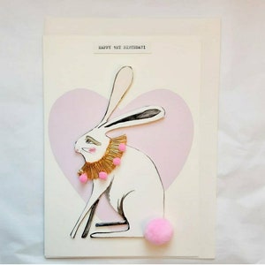 A5 greetings card. Hare. Handmade.