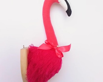 Flamingo wall plaque hot pink
