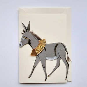 Cartão de felicitações feito à mão A5 Burro