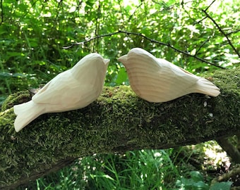 Hand Carved Wooden Birds