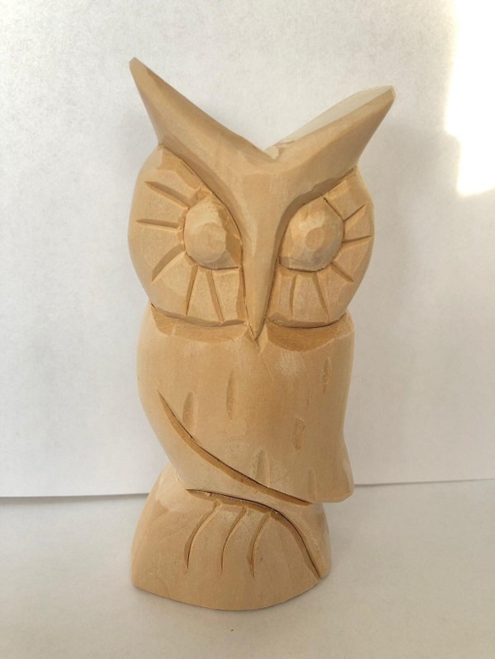 Gufo di legno intagliato a mano Etsy