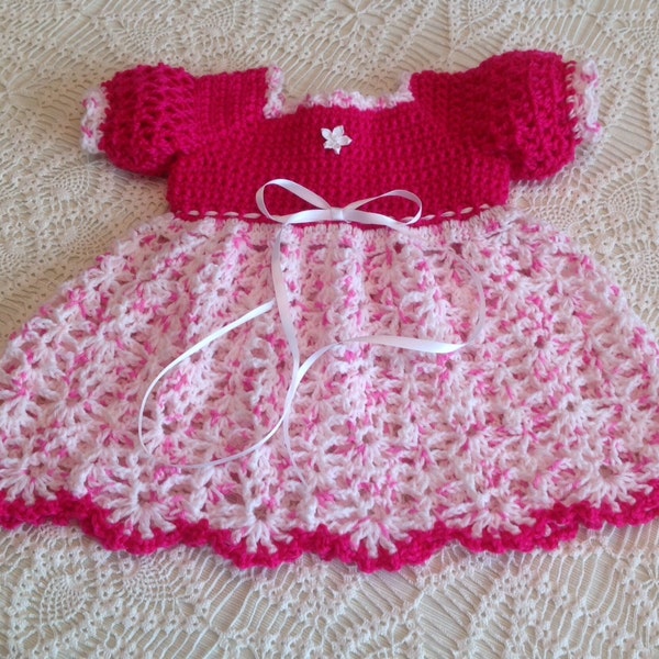Vestido de bebê de crochê de recém-nascido a 3 meses Tutti Fruitti PADRÃO