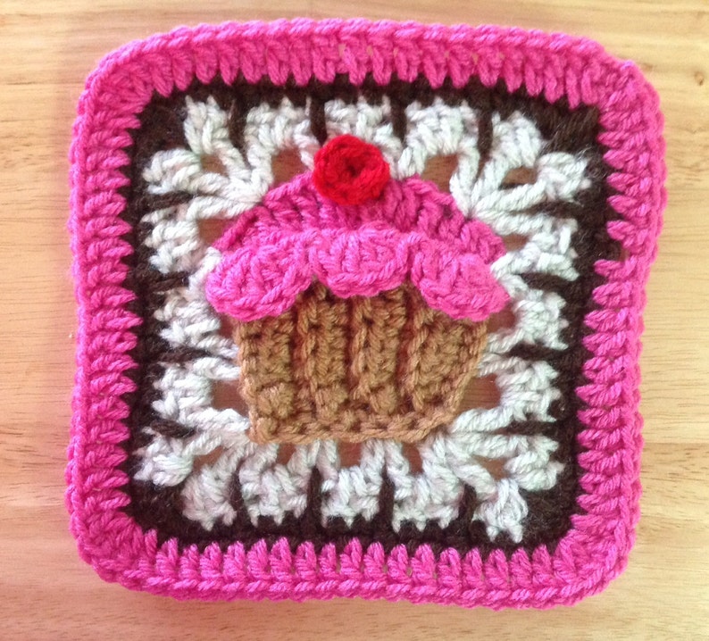 Cupcake Square Crochet PATTERN image 1