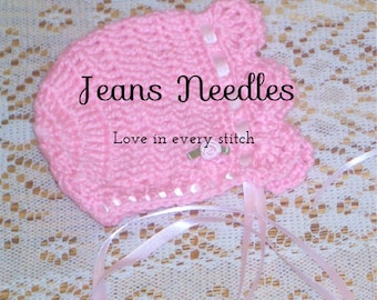 Newborn crochet baby bonnet JANICE PATTERN
