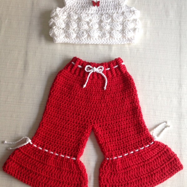 Crochet Top and Bell Bottoms PATTERN 12-18 months