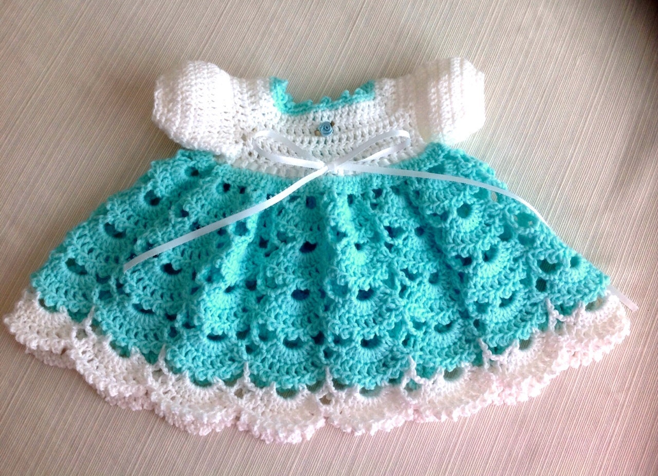 Marcha atrás trapo Rebaño Newborn Crochet Baby Dress JANICE PATTERN - Etsy España