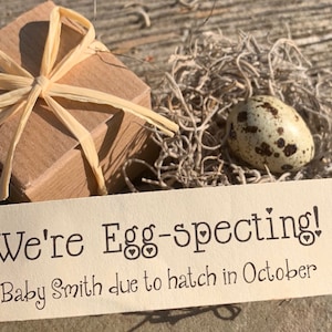 Quail Eggs!!  Message in an Egg.  Pregnancy Announcement. Gender Reveal Egg. Custom Invitations