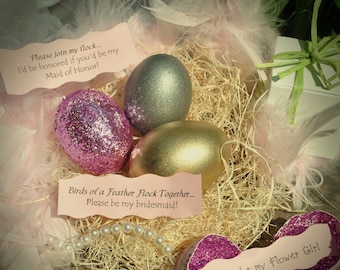Bridal Party Invitations, Be My Bridesmaid Eggs.  Custom Gifts and Invitations