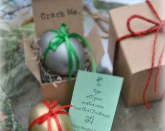 Stocking Stuffer Eggs - Nachricht in einem Ei Benutzerdefinierte Geschenkgutscheine und Ankündigungen
