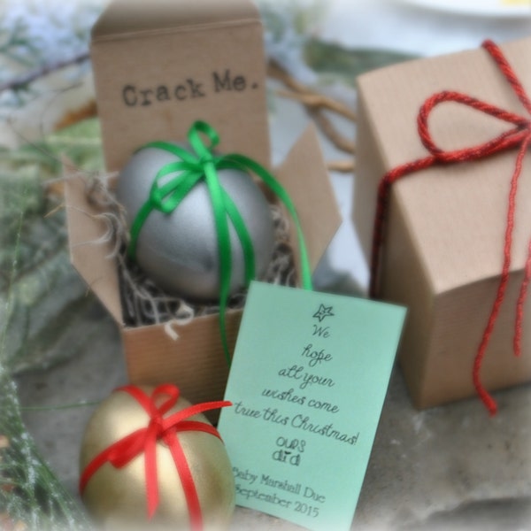 Stocking Stuffer Eggs - Nachricht in einem Ei Benutzerdefinierte Geschenkgutscheine und Ankündigungen