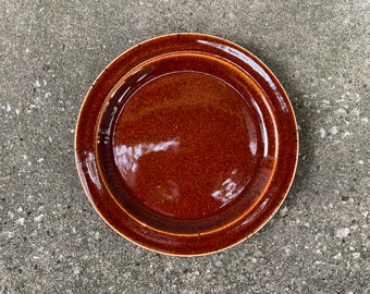 Vintage ARABIA of Finland Krouvi Plate Designed by Friedl Holzen Kjellberg Glazed Brown