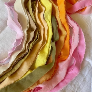 Nastri in tessuto di cotone 17 nastri strappati a mano rosa corallo nastro con bordo fritto fascio strisce di tessuto nastri di cotone grezzo ghirlanda di cotone fatta a mano