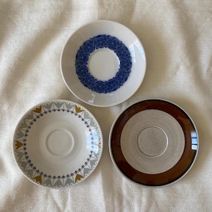 Swedish Rörstrand Saucers ISOLDE, LILL, MOBILE, Collectible Vintage Scandinavian Design