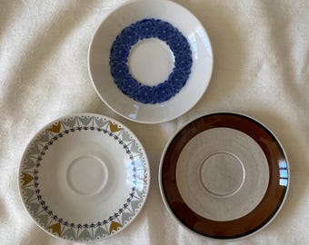 Swedish Rörstrand Saucers ISOLDE, LILL, MOBILE, Collectible Vintage Scandinavian Design