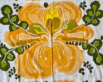 Vintage Scandinavian Curtain Saini Salonen Octandria Abstract Flower Tablecloth Big Yellow Floral Window Treatment Textile Curtain Panel