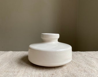 Vintage Ceramic Vase White Flower Vase Modern Shape Scandinavian Home Decor