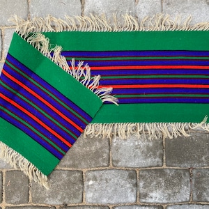 Scandinavian Wool Woven Table Runner, Hand Woven Swedish Vintage Design Scandinavian Home Decor