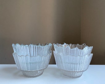 TARBEKLAAS Glass Bowls Set of 4 Art Glass Bowls, Tarbeklaas Factory Bowl "Kraater", Estonian Vintage Serving Candy Dessert Bowl.