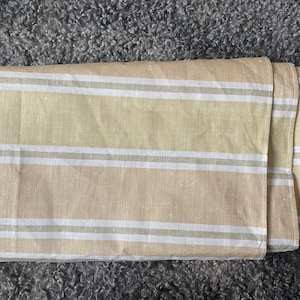 Scandinavian Tablecloth Vintage Linen Tablecloth Striped Natural Beige Retro Home Decor
