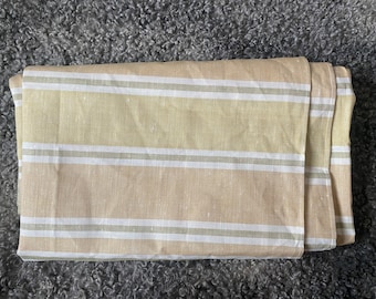 Scandinavian Tablecloth Vintage Linen Tablecloth Striped Natural Beige Retro Home Decor