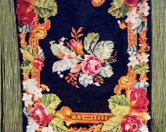 Grande arazzo da parete vintage Rya Rug, scandinavo, in lana, arazzo da parete Rya Rug, floreale, fatto a mano, in lana, di metà secolo, arredamento per la casa nordico svedese