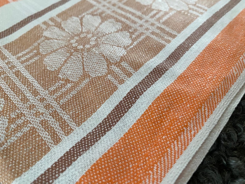 PAIR Vintage Linen Towel Set of 2 Kitchen Towel Dish Cloth Handmade Linens Retro Scandi Home Decor Gift For Mom image 6