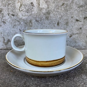 Vintage Stavangerflint Norway Stoneware Coffe/Tea Cup and Saucer, 1970s Scandinavian Design