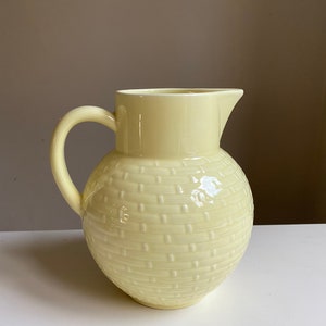 Vintage Milk Jug Yellow Ceramic Pitcher Retro