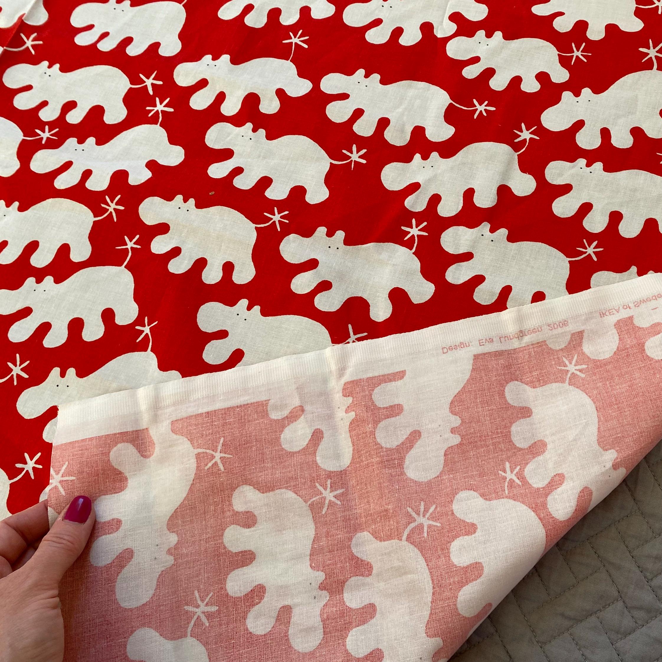 Scandinavian Vintage IKEA Cotton Fabric Eva Lundgreen Ikea